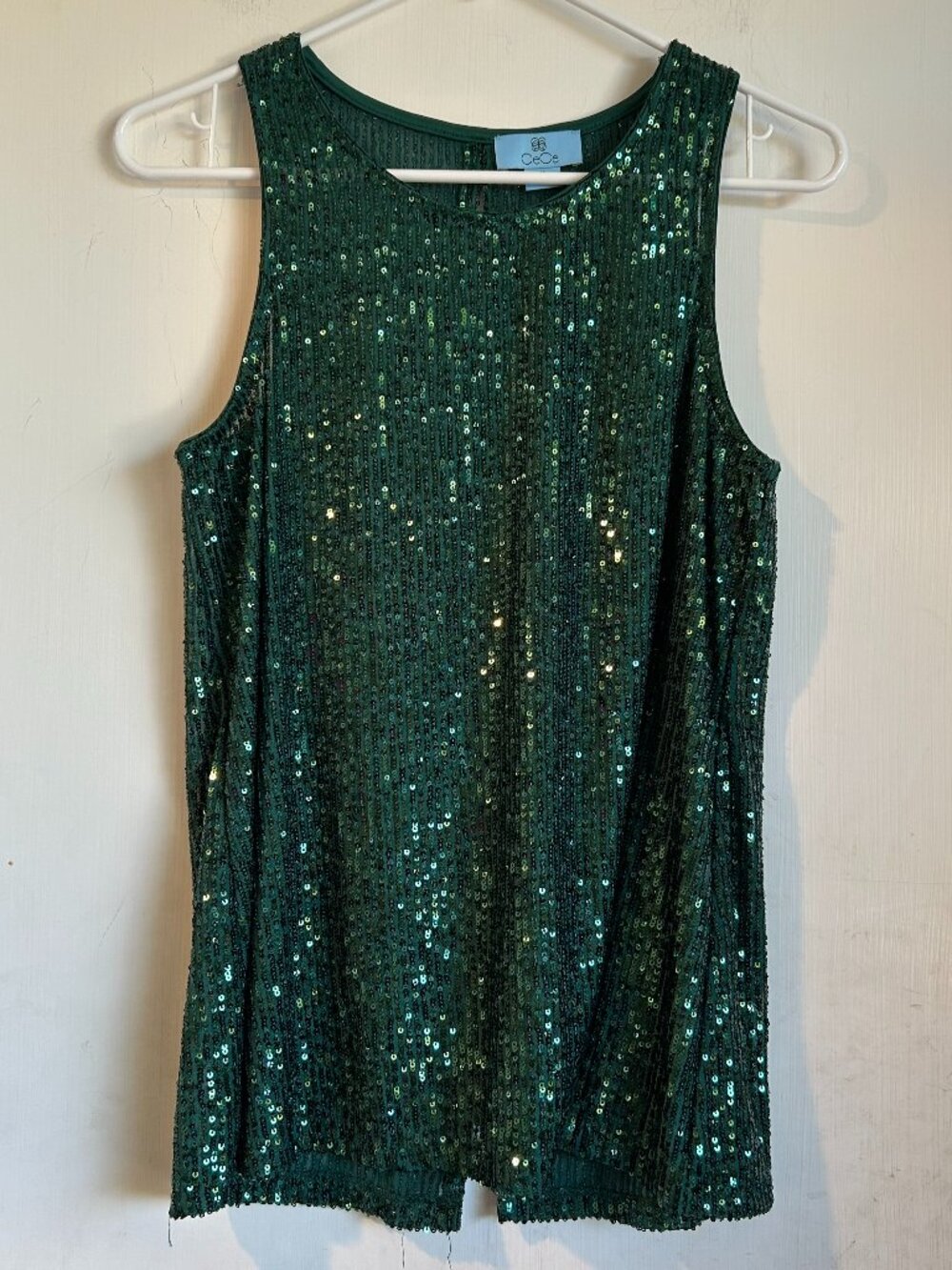 Cece - Emerald Green Sequin Tank Top